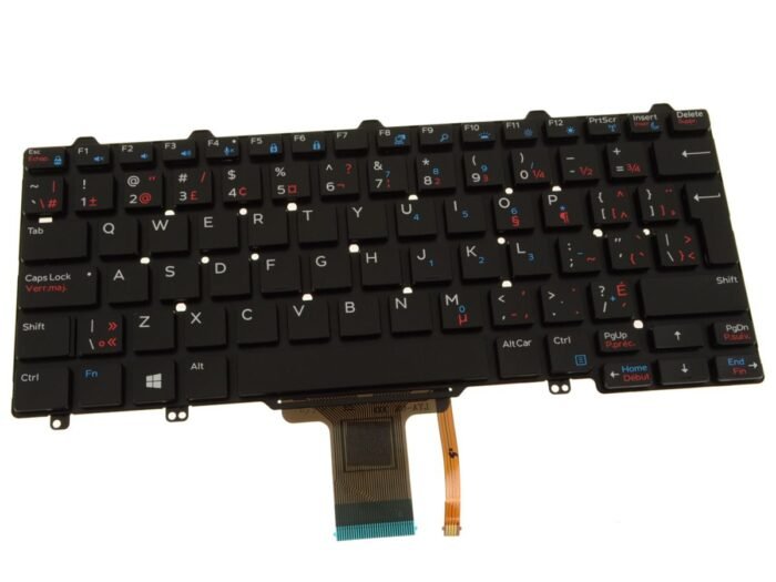 French English - For Dell Latitude E7270 / E5270 Laptop Keyboard with Backlighting - N13DK