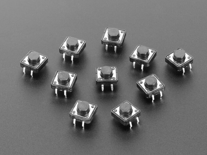 Original Tactile Switch Buttons (12mm square, 6mm tall) x 10 pack - PartsCountry