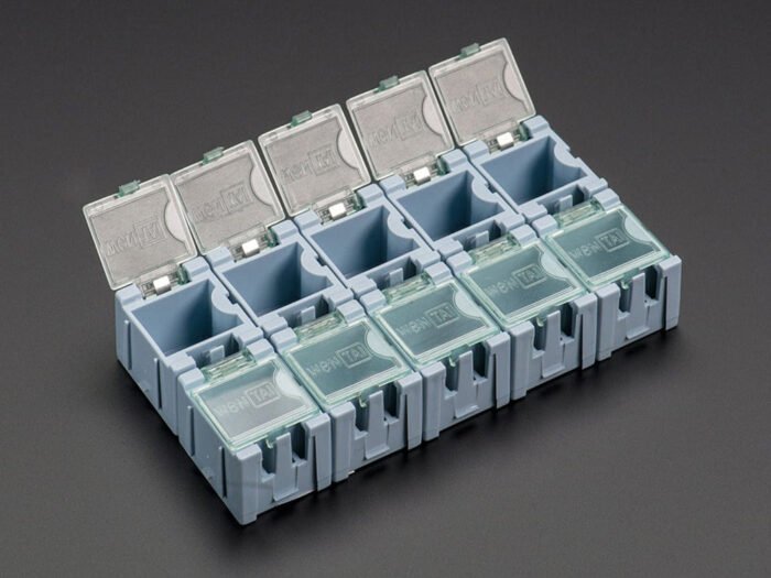 Original Tiny Modular Snap Boxes - SMD component storage - 10 pack (Blue) - PartsCountry