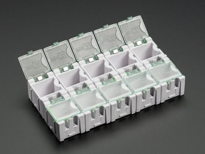 Original Tiny Modular Snap Boxes - SMD component storage - 10 pack (White) - PartsCountry